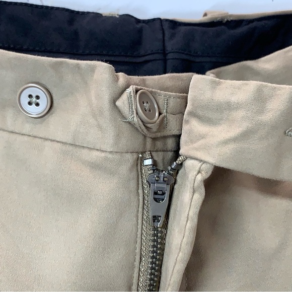 NORDSTROM Trim Straight Leg Stretch Flat Front Chino Trousers in Tan Desert - Picture 11 of 13